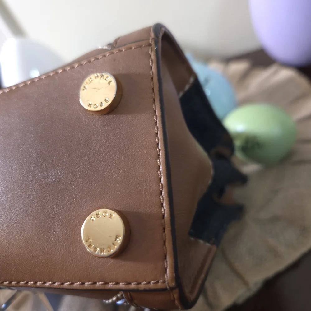 EUC Michael Kors Denim Crossbody with Brown Leather Trim - Picture 9 of 10